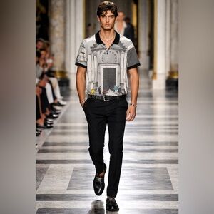 Dolce & Gabbana Beige and Black Label Polo